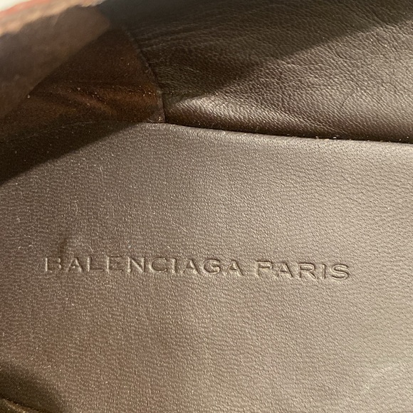 BALENCIAGA Brown Leather Studded Ballet Flats - Picture 5 of 6